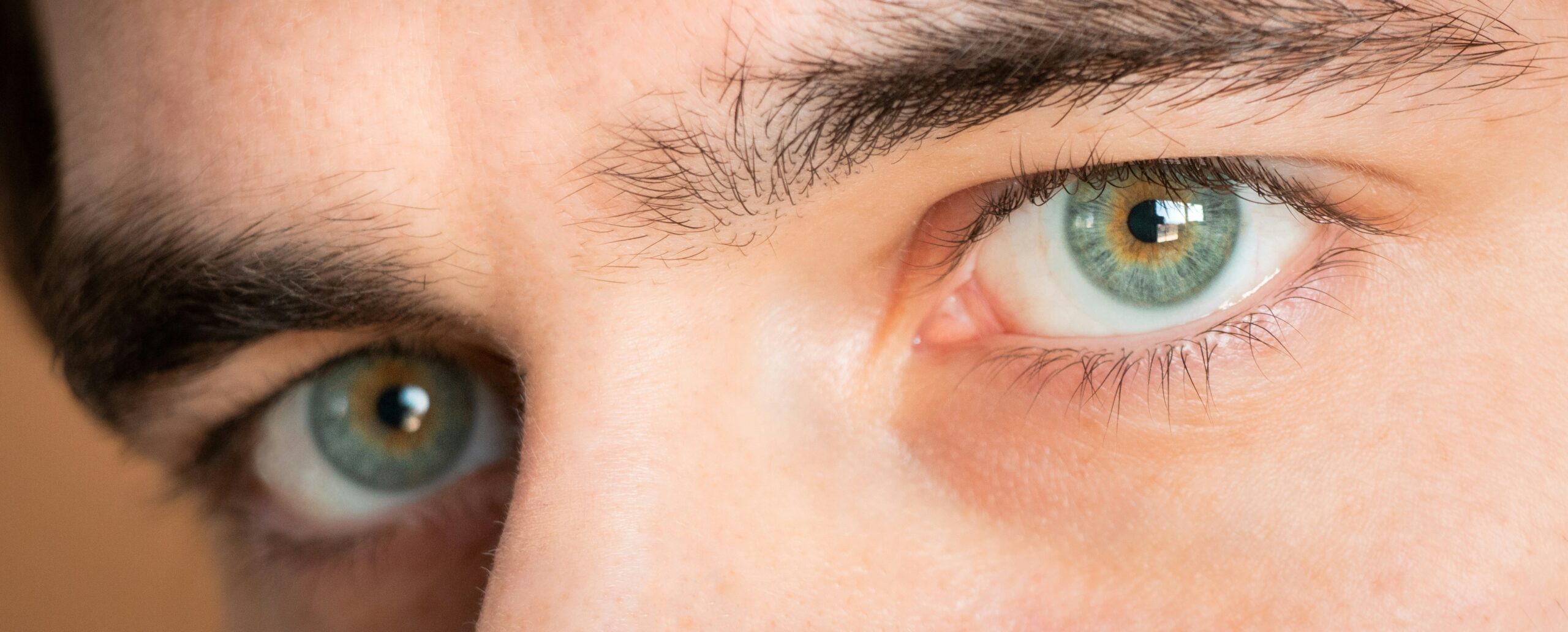 a close up of a person's eye