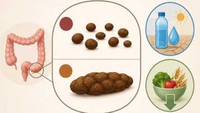 البراز على شكل قطع صغيرة