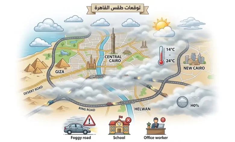 طقس القاهرة غداً